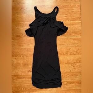 bebe Chic Black Ruffle Mini Dress